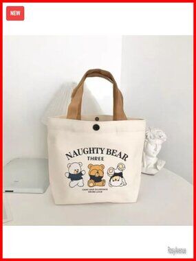 Canvas Lunch Bag Cute Cartoon Mini Tote Travel
